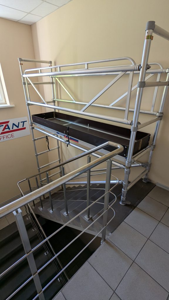 special scaffolding solution for stairwell repairs